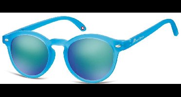 Montana CS73C- Kinder Zonnebril-Rond-Blauw kunststof- Lensbreedte 43 mm