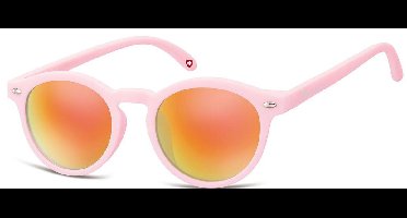 Montana CS73F- Kinder Zonnebril-Rond-Roze kunststof- Lensbreedte 43 mm
