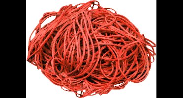 1 kg - Elastiek - rood - diameter 50mm - breedte 1,5mm - in zak - ca 2500 stuks