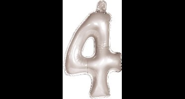 Opblaascijfer 4 zilver