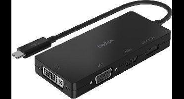 Belkin USB-C multipoort videoadapter (HDMI, VGA, Displayport, DVI) - Zwart