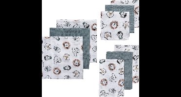 Meyco Baby Animal starterset - 9-pack - hydrofiel - multicolour