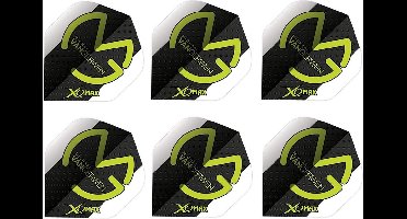 XQ Max Michael van Gerwen Flights polymeer Standaard A - 100 micron - Groen / Wit / Zwart 6 stuks
