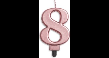 Wefiesta Verjaardagskaars Cijfer 8 Wax 7,8 Cm Roségoud