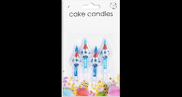 Wefiesta Raketkaarsjes 5,9 Cm Wax Blauw 4 Stuks