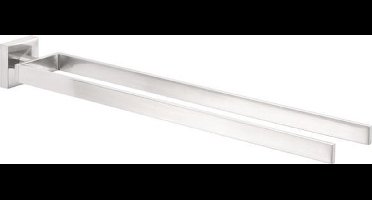 Tesa Exxclusiv 2 armige Handdoekhouder 8.5x53.5x6cm zonder boren Zelfklevend Metaal roestvrij staal