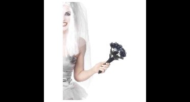 Smiffys Verkleedattribuut - Halloween bruidsboeket - zwarte rozen - horror