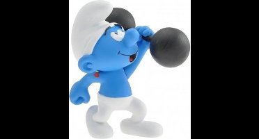 Gewichtheffer smurf - kunsthars verzamelfiguur  (10 cm)