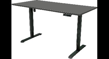 IVOL Elektrisch verstelbaar bureau 160x80 cm Single motor - Zwart met Antraciet
