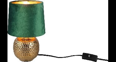 REALITY SOPHIA - Tafellamp - Goud - excl. 1x E14 40W - Snoerschakelaar - Groene kap