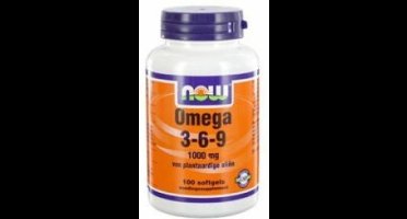Now Foods - Omega 3-6-9 - Combinatie van 5 Plantaardige Oliën - 1000 mg - 100 Softgels