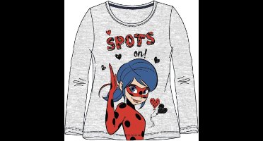 Ladybug Miraculous t-shirt - grijs - Maat 110 / 5 jaar