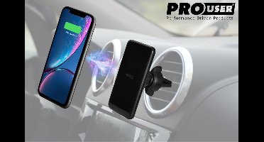 Pro-User magnetische telefoonhouder voor de auto. Draadloos QI opladen.
