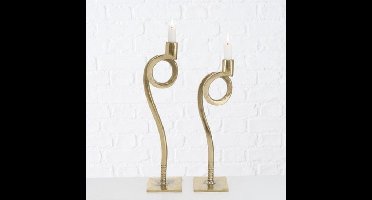 Kandelaar - 2 set - 39cm - 44cm - Aluminium - Krul - Goud