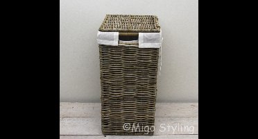 Wasmand-Opbergmand-38x30xH58-Met binnenzak-riet-Rotan