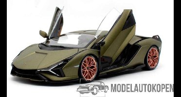 Lamborghini Sián FKP 37 (Legergroen) 1:18 Bburago - Modelauto - Schaalmodel - Model auto - Schaal auto - Miniatuurautos - Miniatuur auto
