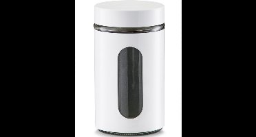 1x Witte voorraadblikken/potten met venster 900 ml - Keukenbenodigdheden - Bewaarpotten/voorraadpotten - Voedsel bewaren