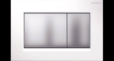 Geberit Sigma30 bedieningplaat met dualflush frontbediening voor toilet/urinoir 24.6x16.4cm wit / chroom