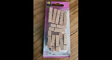 12 Decoratiespeldjes / knijpertjes Naturel 35mm Sorbo