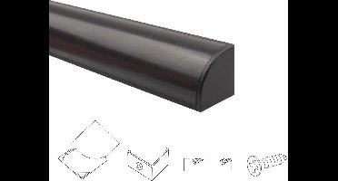 1 meter led strip hoekprofiel - Slim line - Compleet inclusief afdekkap - Led hoekprofiel - Led profiel hoek zwart