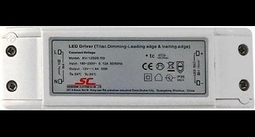 LED Transformator 20W 12V DC IP20 CV Dimbaar - Ledl