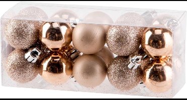 Cosy @ Home Kerstballen - Roze - Kunststof - Ø3cm ( Set van 20 )