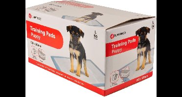 Flamingo puppy pads - Trainingsmat Pady Wit – Zindelijkheidsmat voor puppy’s en honden – 5-laags – Absorberend & sneldrogend – Maat L – 90x60 cm – 50 stuks