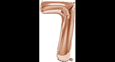 Folieballon Cijfer 7 Rose Gold - 92 cm