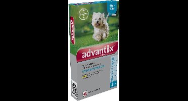 Bayer Advantix Vlooien & Teken Pipetten - Hond 4 tot 10kg - 4 stuks