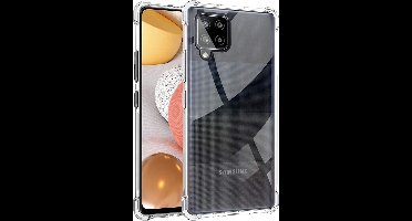 Hoesje geschikt voor Samsung Galaxy A42 - Anti Shock Proof Siliconen Back Cover Case Hoes Transparant