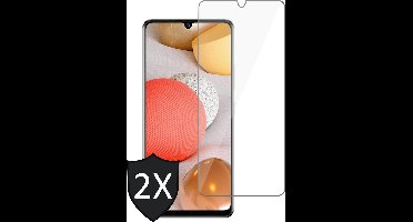 Screenprotector geschikt voor Samsung Galaxy A42 - Gehard Glas Beschermglas Tempered Glass Screen Protector - 2 Stuks