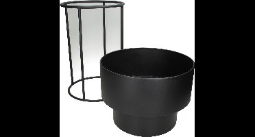 Wants&Needs Bloempot Metaal Zwart 38 X 38 X 75.5 S/2