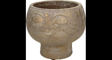 Wants&Needs Bloempot Face Goud - bloempot voor binnen - bloempotten voor binnen goudkleurig