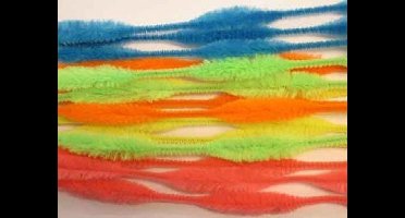 Chenille Neonkleuren Wave 30 cm 15 stuks