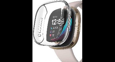 Screenprotector + Hoesje geschikt voor Fitbit Versa 3 - Transparant