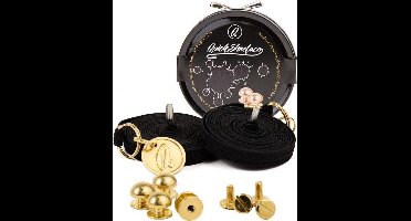 Quick shoelaces - Met één hand veters strikken - Prestige - Gecoat met een laagje 24k goud - Night Black - Schoenveter met fixatie rond - Zwart