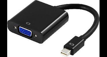 DELTACO DP-VGA3 Mini DisplayPort naar VGA kabeladapter, Full HD in 60Hz, Zwart