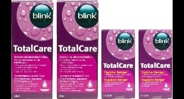 Voordeelactie TotalCare solution 2 x 120 ml + cleaner 2 x 30 ml - Voordeelverpakking - Lenzenvloeistof
