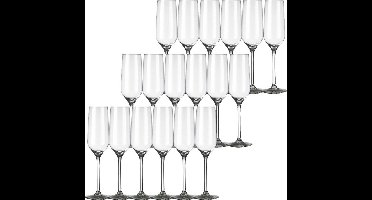 Royal Leerdam Champagneglazen/flutes Carre - 18x stuks - 220 ml - Champagne drinken - Champagneglazen van glas
