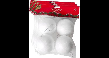 Gerimport Piepschuim ballen/bollen - 12x stuks - D7 cm - met lusjes - DIY hobby/decoratie balletjes