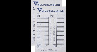 Klaverjassen scoreblok - 2x - 50 vellen - Kaartspellen - Klaverjassen score notitieblok