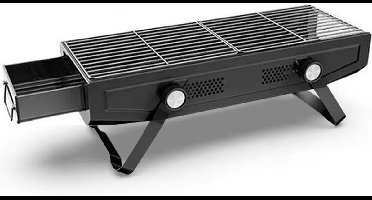 2 in 1 compact BBQ zwart - GrillMaster Compact Series - BBQ Grill & Roker - Zwart - Ruimtebesparend - Verstelbare Ventilatie - Draagbaar