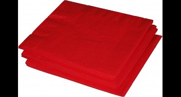 Uni kleur tafel servetten - rood - 40x stuks - 33 x 33 cm - Papier - diner tafel versiering/decoratie