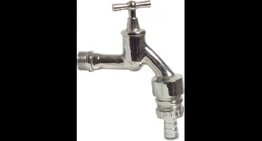 BOSTA Messing wartelkraan gepol.&chroom terugslagklep & beluchter 12mmx1/2x1/2