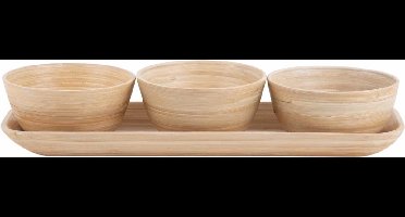 Present Time Schaal Puro - Naturel - 36x12x6cm - Bamboe - Scandinavisch - Woonkamer - Moederdag - Moederdag cadeautje - Moederdag cadeau voor mama