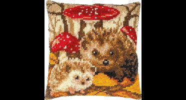 Vervaco - Kruissteekkussen kit - Egels - PN-0201643 - Borduren - Borduurpakket - Borduurpakket volwassenen - Borduurpakket kind