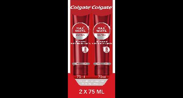 Colgate Max White Ultra Deep Clean Whitening Tandpasta - 2 x 75 ml - Voor Witte Tanden - Voordeelverpakking