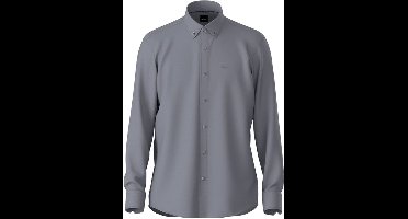 BOSS Joe regular fit overhemd - structuur - grijs - Strijkvriendelijk - Boordmaat: 40