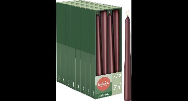 Bolsius - Gladde Dinerkaarsen - 24,5 cm - 32 stuks - Bordeaux Rood