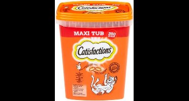 4x Catisfactions Snacks tube - Kattensnoepjes - Kip 350g